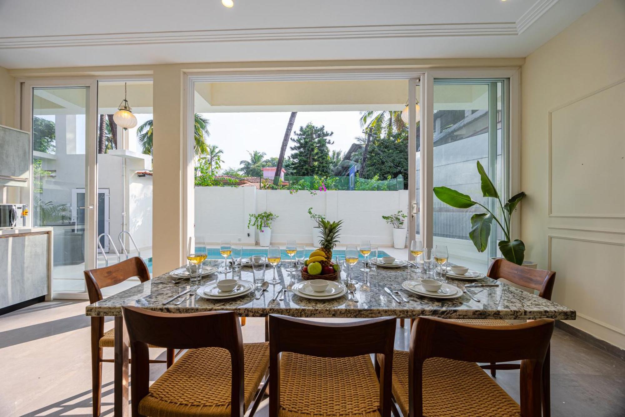 Elivaas 4 Bhk Villa Near Beach With Private Pool & Bar - Casa Boa Vida Candolim Exteriör bild