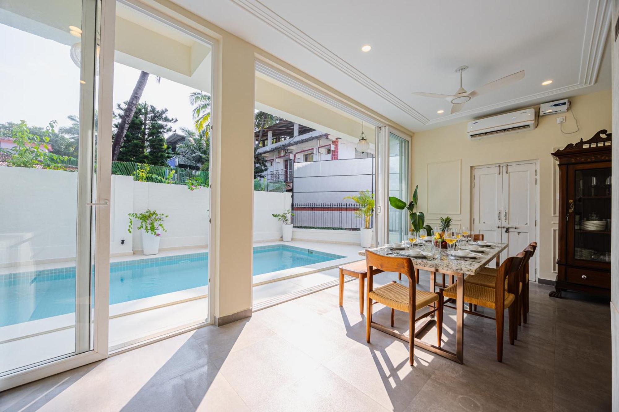 Elivaas 4 Bhk Villa Near Beach With Private Pool & Bar - Casa Boa Vida Candolim Exteriör bild